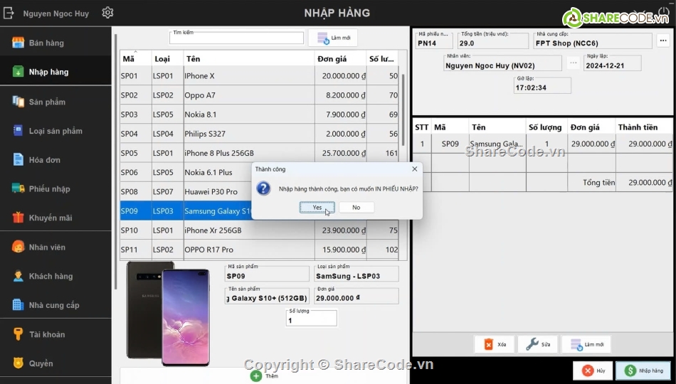 Share code,Đồ án,OOP,Đồ án Java,bán điện thoại di động,báo cáo